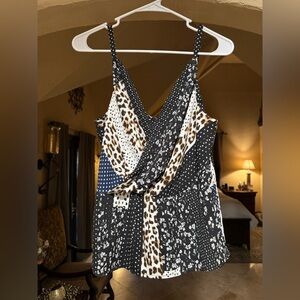 Cabi Women's Mixed Print Sleeveless Top - Size 6